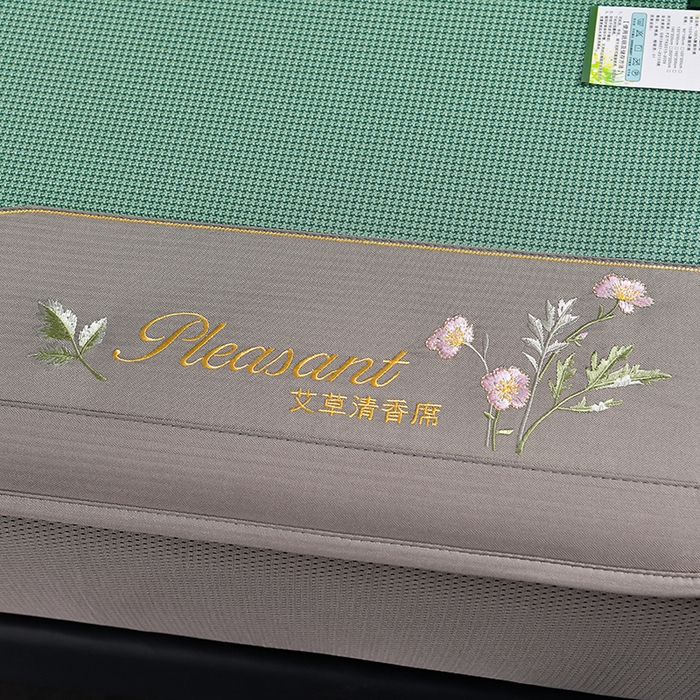 91家纺网 家纺一手货源 找家纺 小牛席业 2026新款艾草清香冰丝席（床笠款）凉席藤席冰藤席冰丝席竹席草席空调席乳胶席豆豆席 艾草清香冰丝席（床笠款）-绿色