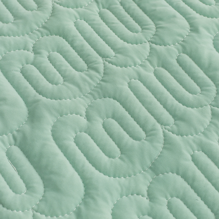 91家纺网 家纺一手货源 找家纺 恩和家纺 2026新款锦氨凉感丝夹棉床护垫 冰美式凉感垫 浅浅绿