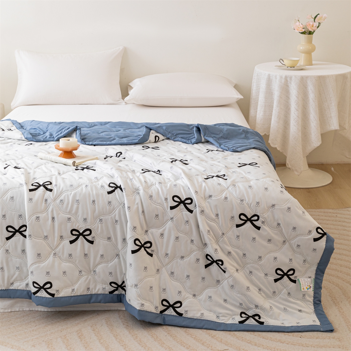 91家纺网 家纺一手货源 找家纺 伊凡 2025新款亲肤磨毛印花夏凉被空调被子薄盖毯被 简约蝴蝶