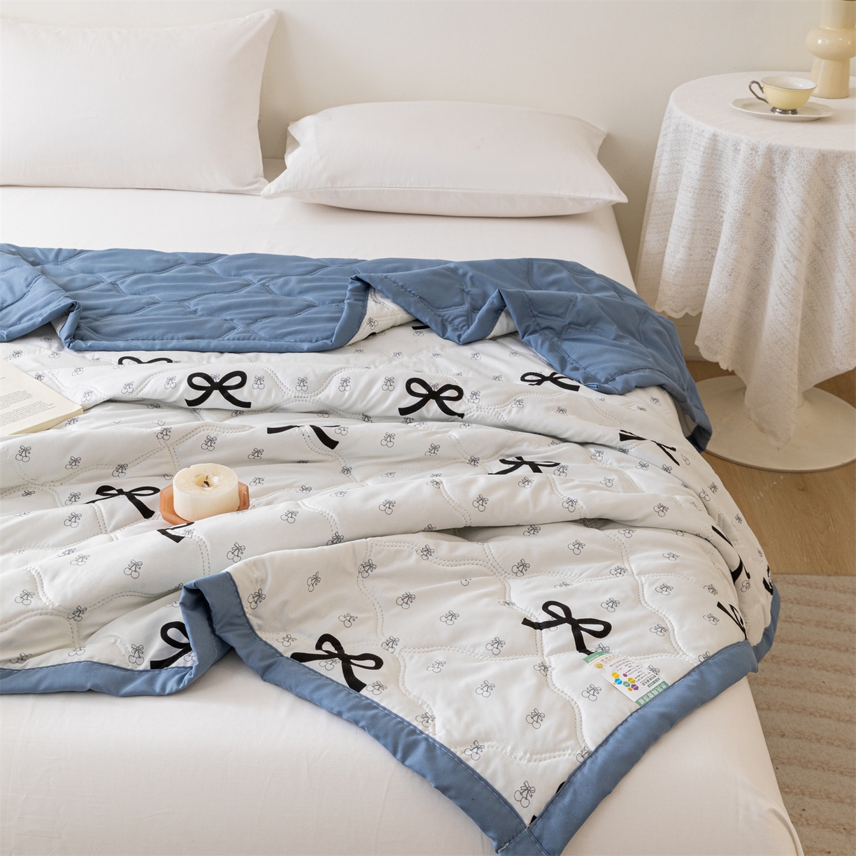 91家纺网 家纺一手货源 找家纺 伊凡 2025新款亲肤磨毛印花夏凉被空调被子薄盖毯被 简约蝴蝶