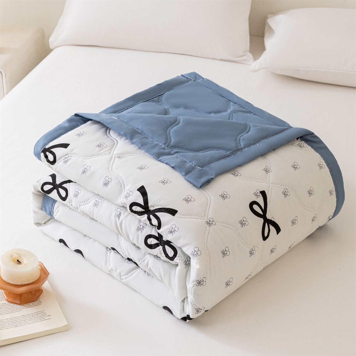 91家纺网 家纺一手货源 找家纺 伊凡 2025新款亲肤磨毛印花夏凉被空调被子薄盖毯被 简约蝴蝶