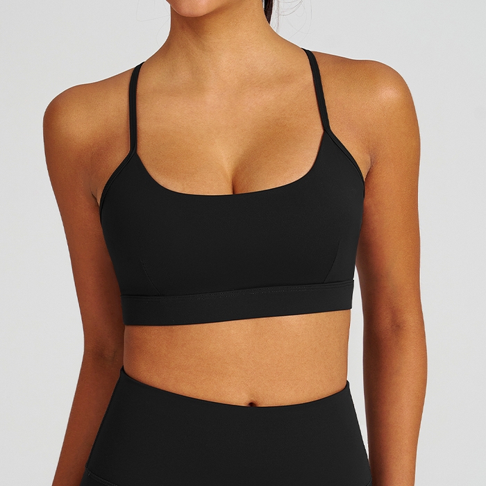 （总）沐珩家纺 2026新款跨境吊带美背瑜伽服防震聚拢跑步户外运健身上衣动内衣运动文胸女