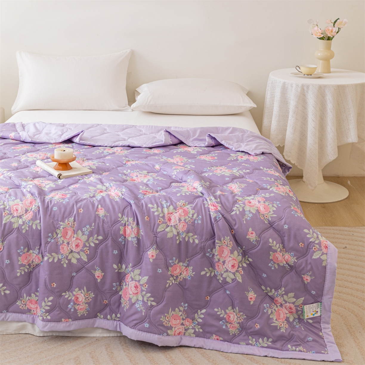 91家纺网 家纺一手货源 找家纺 伊凡 2025新款亲肤磨毛印花夏凉被空调被子薄盖毯被 夏日梦幻