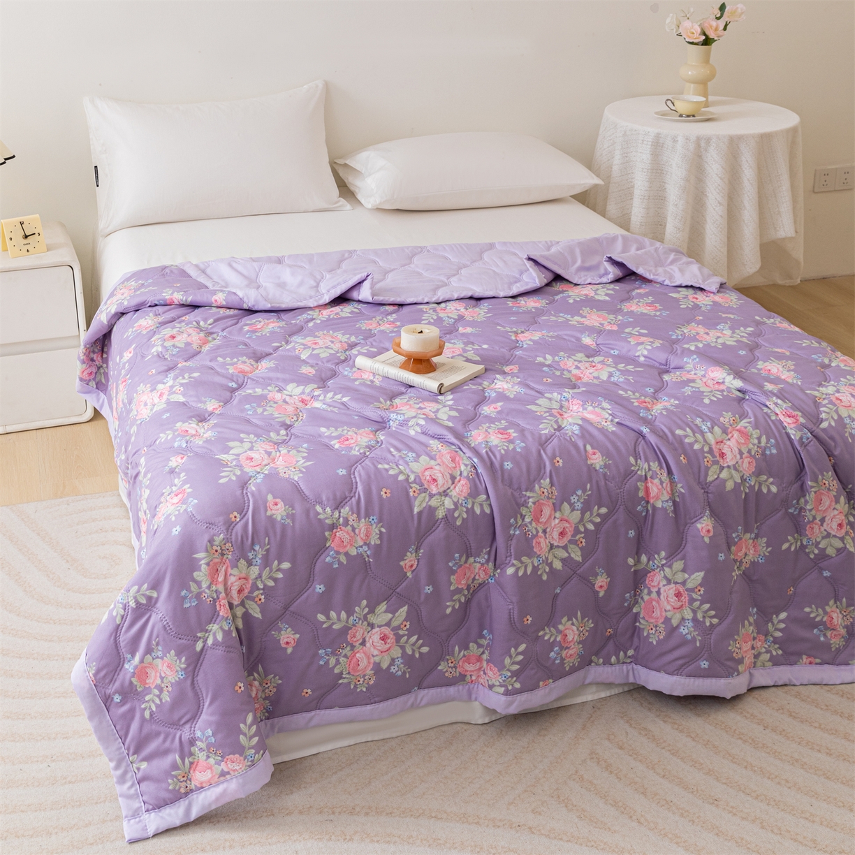 91家纺网 家纺一手货源 找家纺 伊凡 2025新款亲肤磨毛印花夏凉被空调被子薄盖毯被 夏日梦幻