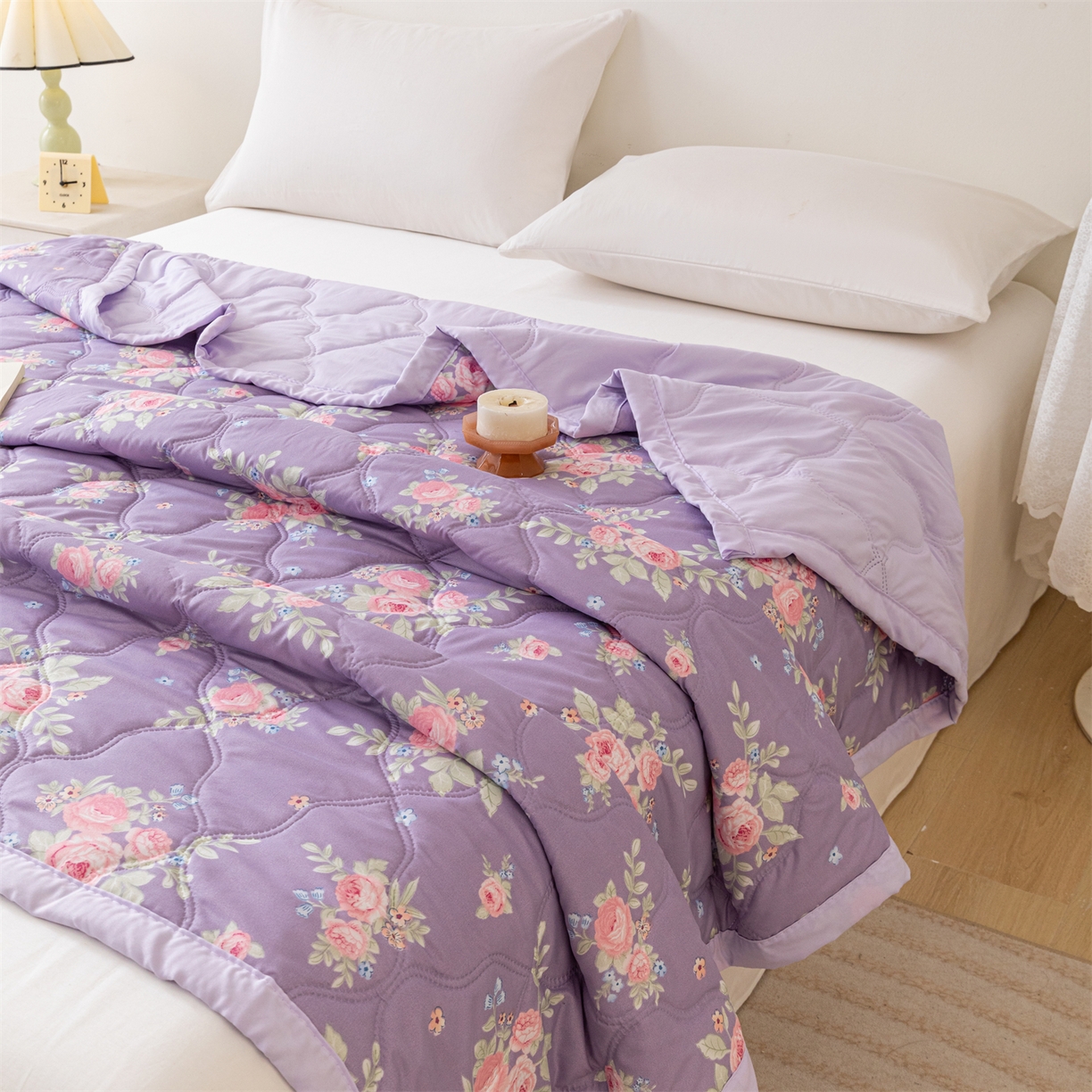 91家纺网 家纺一手货源 找家纺 伊凡 2025新款亲肤磨毛印花夏凉被空调被子薄盖毯被 夏日梦幻