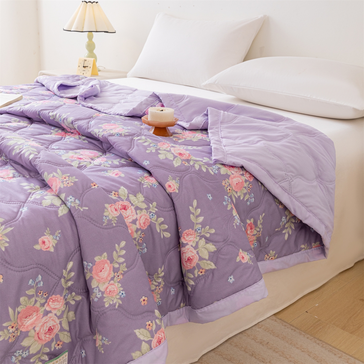 91家纺网 家纺一手货源 找家纺 伊凡 2025新款亲肤磨毛印花夏凉被空调被子薄盖毯被 夏日梦幻