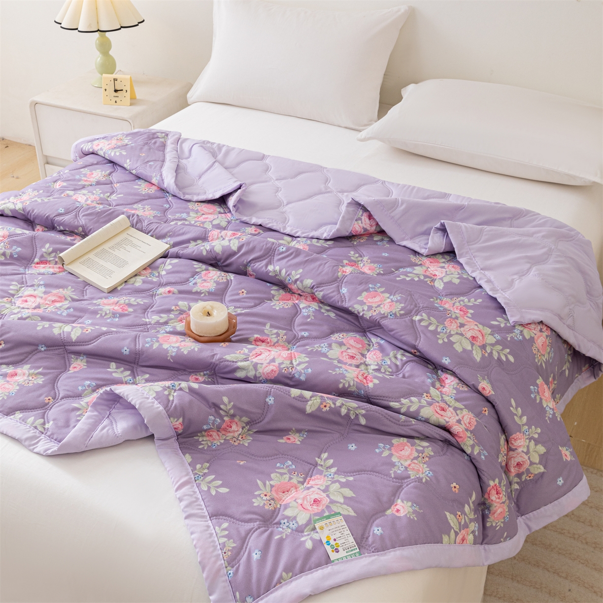 91家纺网 家纺一手货源 找家纺 伊凡 2025新款亲肤磨毛印花夏凉被空调被子薄盖毯被 夏日梦幻