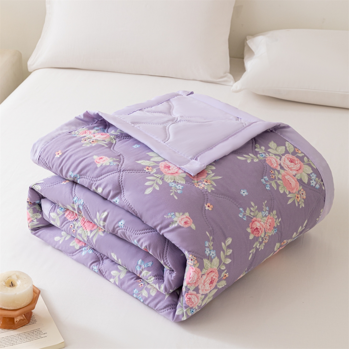 91家纺网 家纺一手货源 找家纺 伊凡 2025新款亲肤磨毛印花夏凉被空调被子薄盖毯被 夏日梦幻