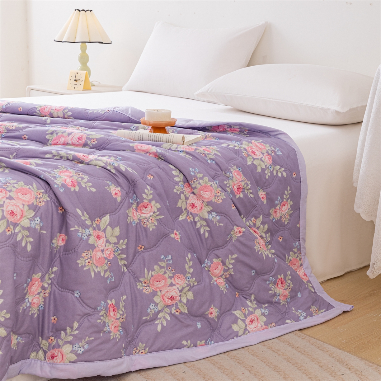 91家纺网 家纺一手货源 找家纺 伊凡 2025新款亲肤磨毛印花夏凉被空调被子薄盖毯被 夏日梦幻