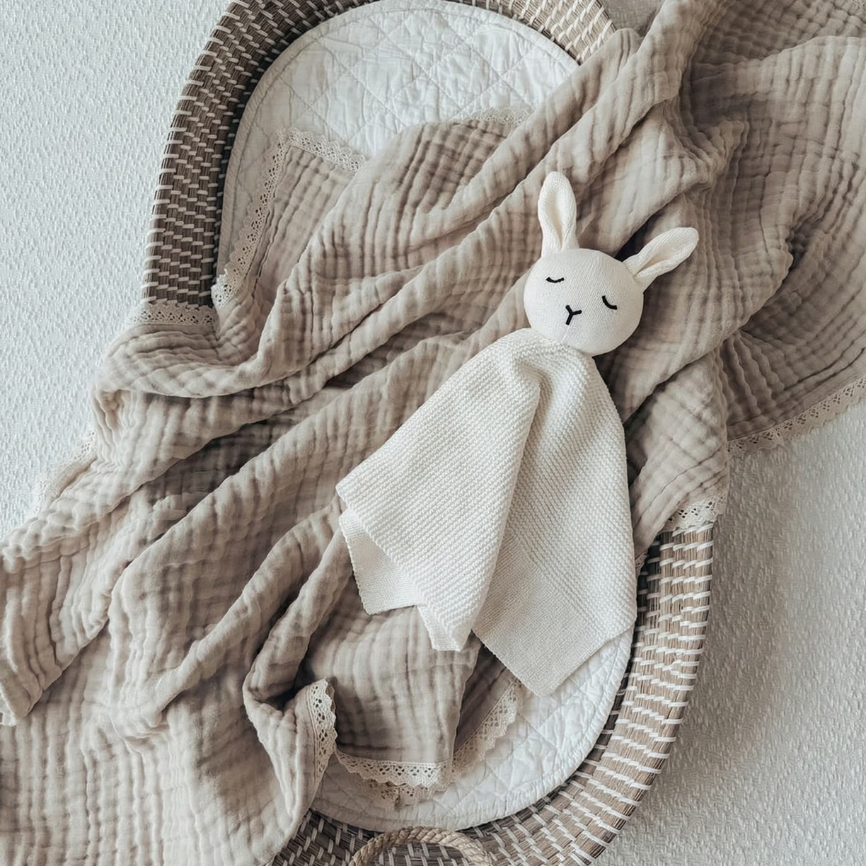 91家纺网 家纺一手货源 找家纺 暖绵绵家纺 新款宝宝的好玩伴萌兔安抚巾新生儿陪睡软玩偶-甜梦兔 甜梦兔-白色 40*40cm