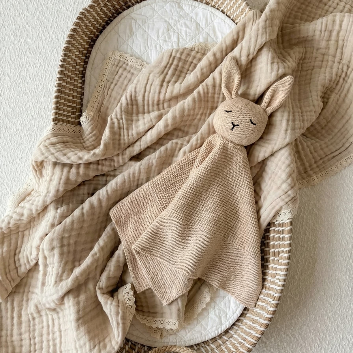 91家纺网 家纺一手货源 找家纺 暖绵绵家纺 新款宝宝的好玩伴萌兔安抚巾新生儿陪睡软玩偶-甜梦兔 甜梦兔-米色 40*40cm
