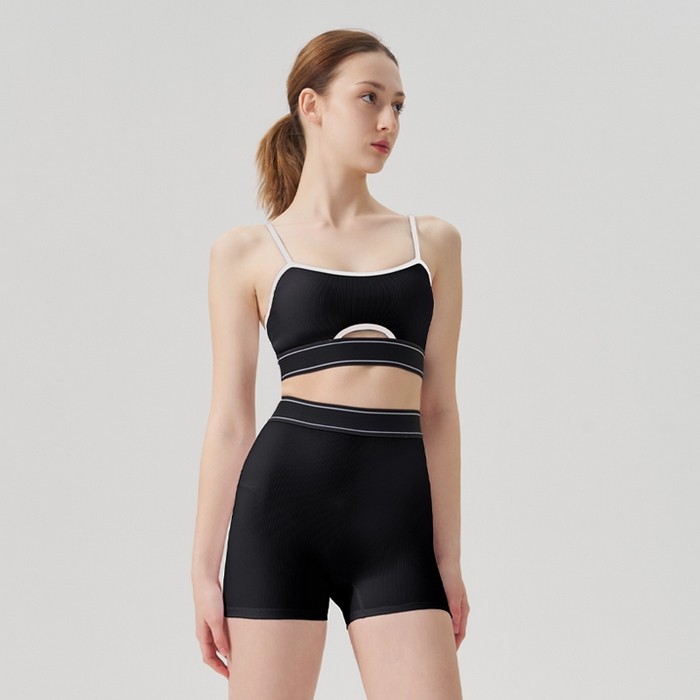 （总）沐珩家纺 2026新款跨境运动内衣螺纹瑜伽服套装文胸跑步健身上衣欧美吊带瑜伽服