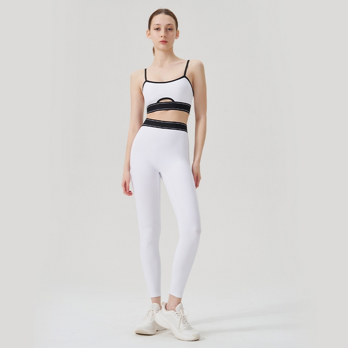 91家纺网 家纺一手货源 找家纺 （总）沐珩家纺 2026新款跨境运动内衣螺纹瑜伽服套装文胸跑步健身上衣欧美吊带瑜伽服