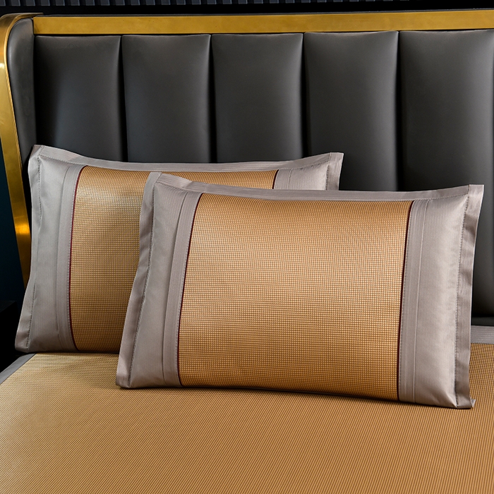 91家纺网 家纺一手货源 找家纺 小牛席业 2026新款艾草清香冰丝席系列凉席藤席冰藤席冰丝席竹席草席空调席乳胶席豆豆席 艾草清香冰丝席-咖色