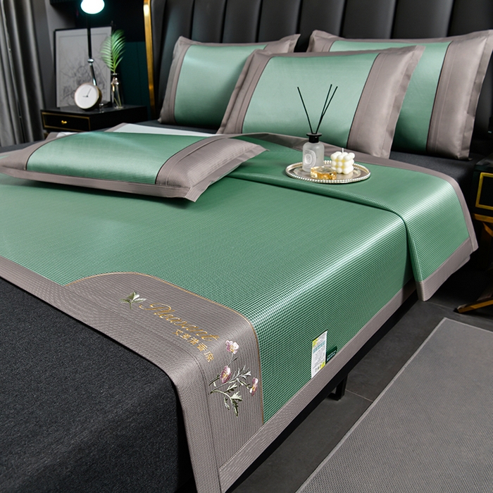 小牛席业 2026新款艾草清香冰丝席系列凉席藤席冰藤席冰丝席竹席草席空调席乳胶席豆豆席 艾草清香冰丝席-绿色