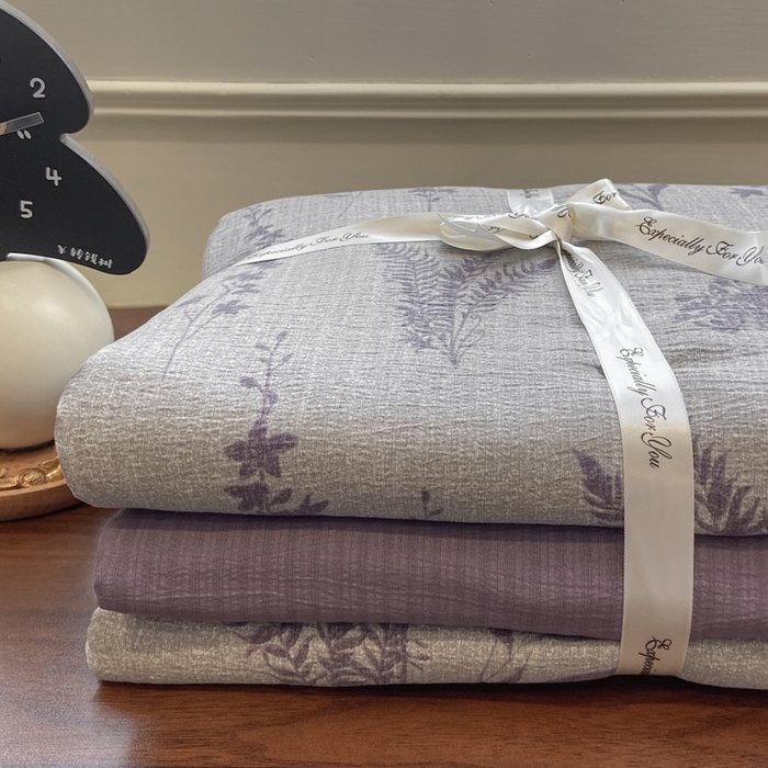 91家纺网 家纺一手货源 找家纺 （总）雅阁尔家纺 2026新款轻奢复古美拉德风泡芙棉四件套水洗棉双层纱床单被套学生宿舍三件套床笠款