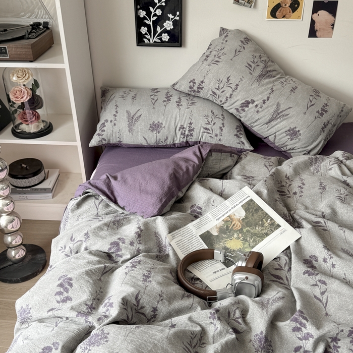 91家纺网 家纺一手货源 找家纺 （总）雅阁尔家纺 2026新款轻奢复古美拉德风泡芙棉四件套水洗棉双层纱床单被套学生宿舍三件套床笠款