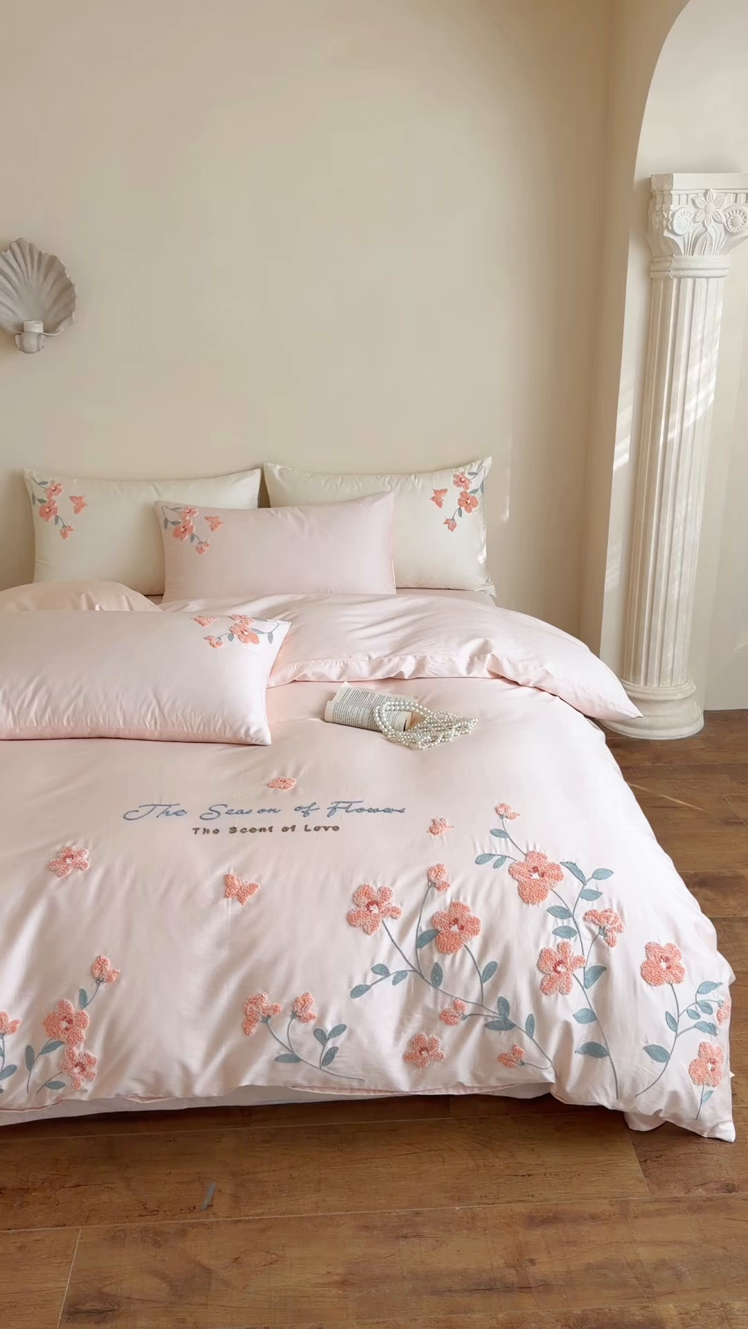 91家纺网 家纺一手货源 找家纺 （总）优彩 2026春夏新款A类100支长绒棉毛巾绣四件套系列