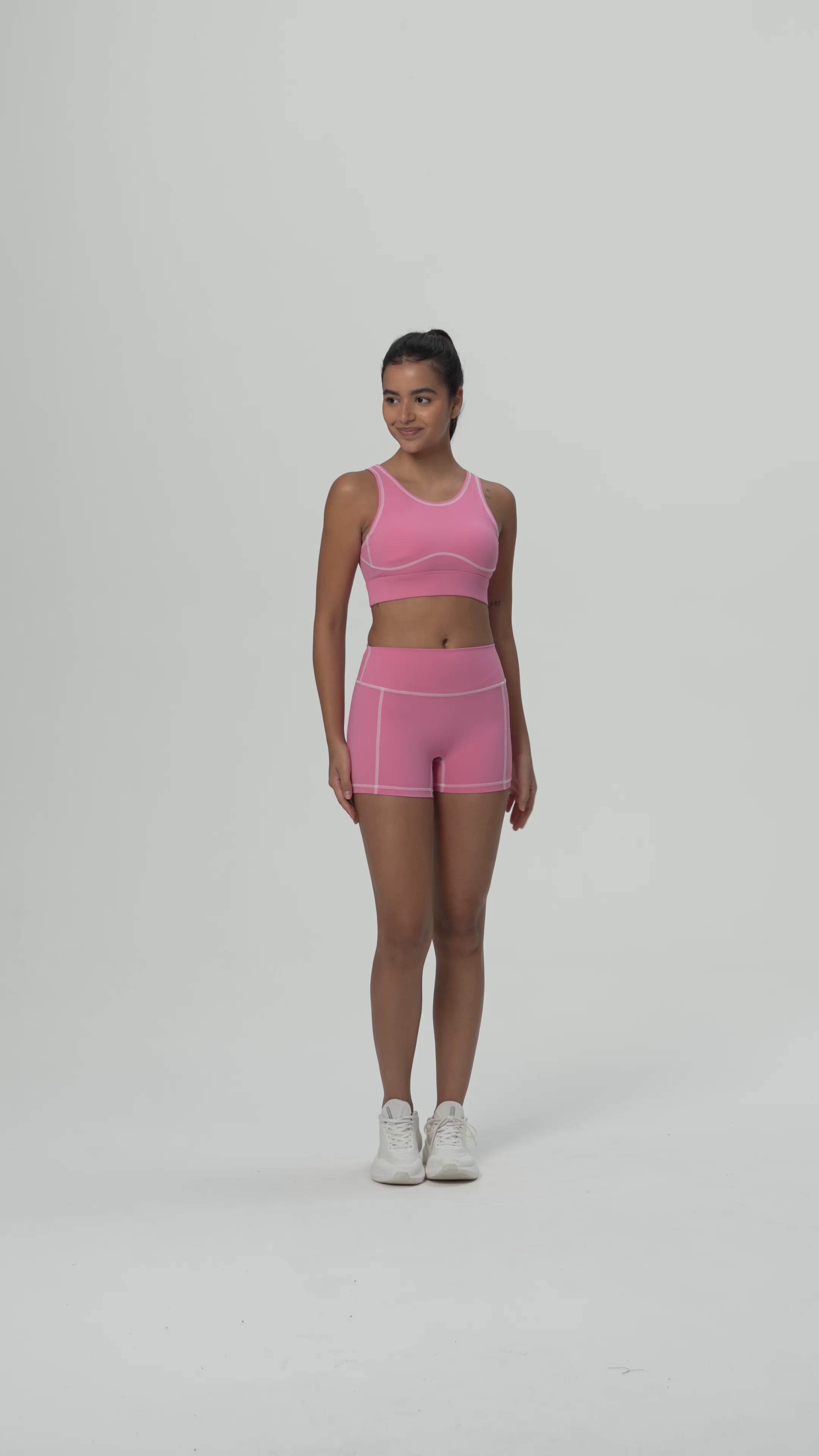 91家纺网 家纺一手货源 找家纺 （总）沐珩家纺 2026新款跨境户外运动套装短裤背心撞色跑步速干运动内衣吊带瑜伽服套装女可印字印logo