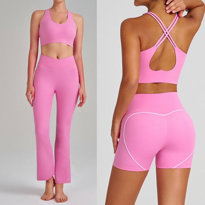 91家纺网 家纺一手货源 找家纺 （总）沐珩家纺 2026新款跨境运动内衣吊带裸感瑜伽服户外健身速干瑜伽裤瑜伽服套装女