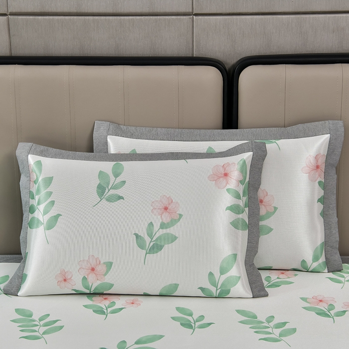 91家纺网 家纺一手货源 找家纺 小牛席业 2025新款加厚款-碳光凉感冰丝席系列（床笠款）凉席藤席冰藤席冰丝席竹席空调席草席乳胶席凉感豆豆席三 花间集（床笠款）