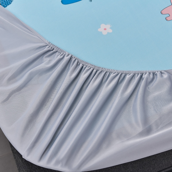 91家纺网 家纺一手货源 找家纺 小牛席业 2025新款加厚款-碳光凉感冰丝席系列（床笠款）凉席藤席冰藤席冰丝席竹席空调席草席乳胶席凉感豆豆席三 可爱小象（床笠款）