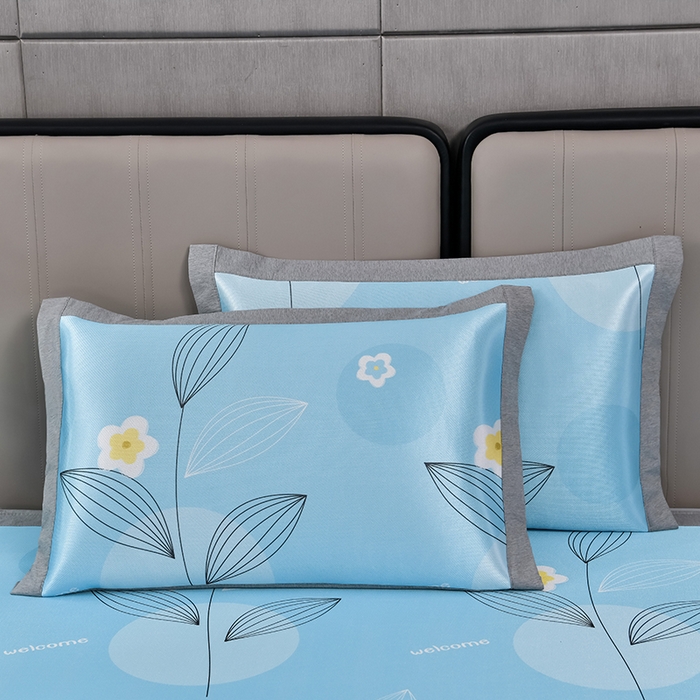 91家纺网 家纺一手货源 找家纺 小牛席业 2025新款加厚款-碳光凉感冰丝席系列（床笠款）凉席藤席冰藤席冰丝席竹席空调席草席乳胶席凉感豆豆席三 清凉夏日（床笠款）