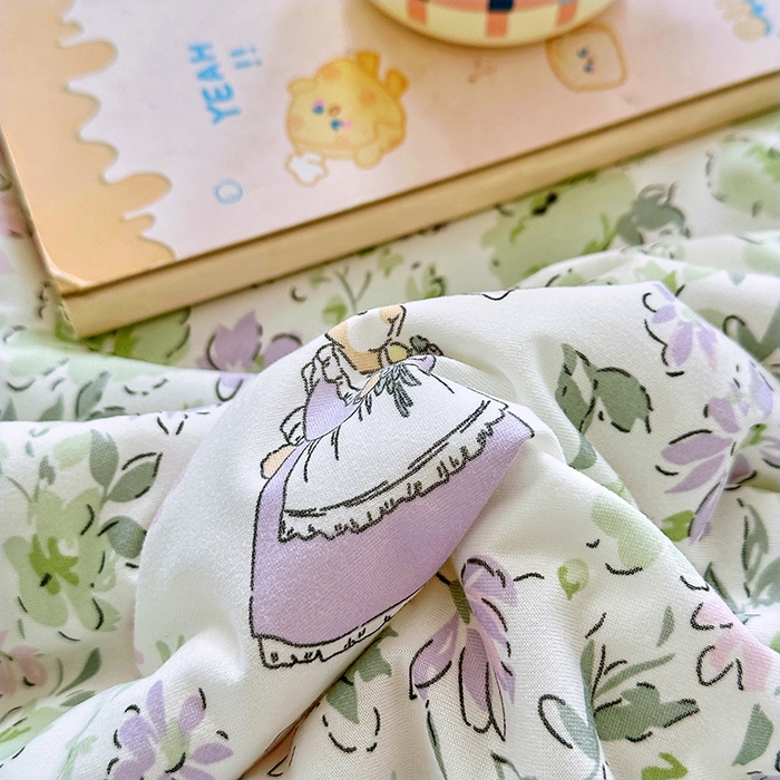 91家纺网 家纺一手货源 找家纺 优迈 2026新款A类针织棉嘟嘟被夏被春秋被空调被儿童学生被子被芯 花枝兔