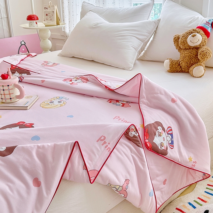 91家纺网 家纺一手货源 找家纺 优迈 2026新款A类针织棉嘟嘟被夏被春秋被空调被儿童学生被子被芯 小公举