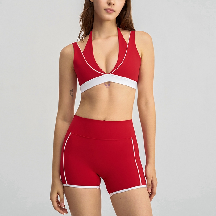 91家纺网 家纺一手货源 找家纺 （总）沐珩家纺 2026新款撞色文胸上衣长袖短袖长裤短裤短裙百褶裙拉链外套瑜伽服六件套装