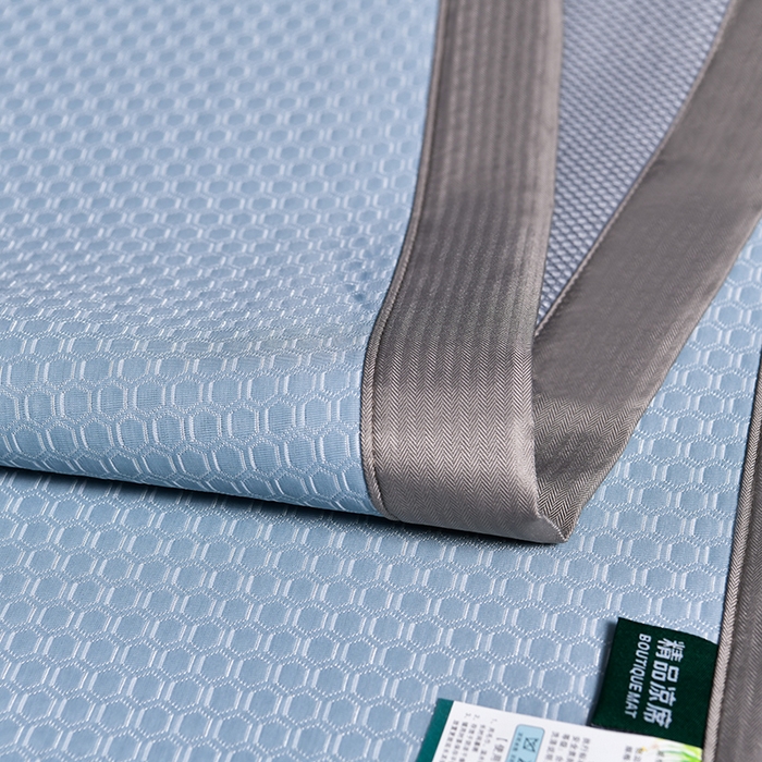 91家纺网 家纺一手货源 找家纺 小牛席业 【正宗凉感】2023新款小冰块-凉感冰丝席凉席藤席竹席乳胶席 小冰块-凉感冰丝席（蓝色）