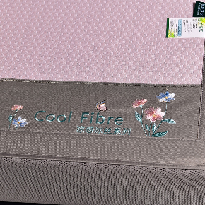 91家纺网 家纺一手货源 找家纺 小牛席业 【正宗凉感】2023新款小冰块-凉感冰丝席（床笠款）凉席藤席竹席乳胶席 小冰块-凉感冰丝席-床笠款（粉色）