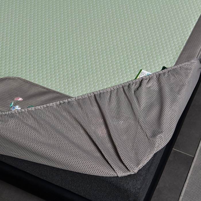 91家纺网 家纺一手货源 找家纺 小牛席业 【正宗凉感】2023新款小冰块-凉感冰丝席（床笠款）凉席藤席竹席乳胶席 小冰块-凉感冰丝席-床笠款（绿色）