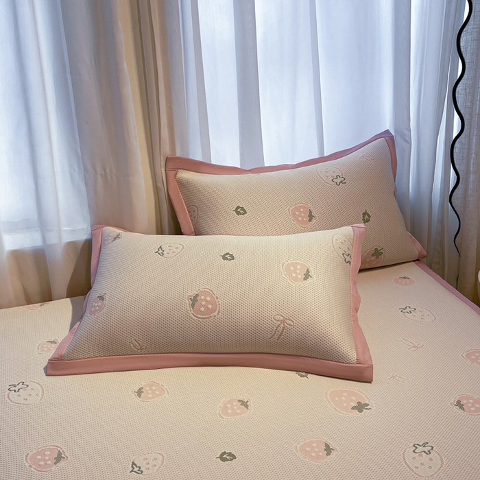 91家纺网 家纺一手货源 找家纺 （总）凯罗 2026新款卡通实拍小红书爆款凉豆豆绣花床席可水洗床席席子