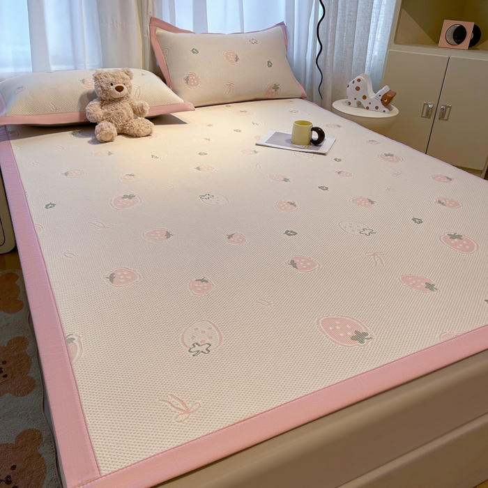 91家纺网 家纺一手货源 找家纺 （总）凯罗 2026新款卡通实拍小红书爆款凉豆豆绣花床席可水洗床席席子