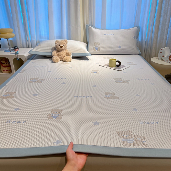 91家纺网 家纺一手货源 找家纺 （总）凯罗 2026新款卡通实拍小红书爆款凉豆豆绣花床席可水洗床席席子