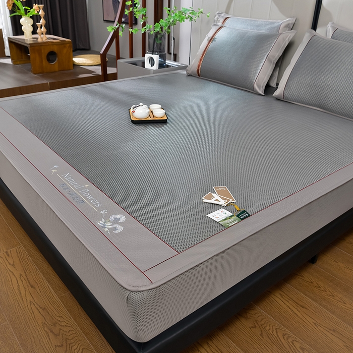 91家纺网 家纺一手货源 找家纺 小牛席业 2026新款加厚款-绣球草本清凉冰藤席系列（床笠款）清凉席凉席藤席冰藤席冰丝席草席竹席乳胶席凉感豆豆 加厚款-绣球草本清凉席（床笠款）黑咖