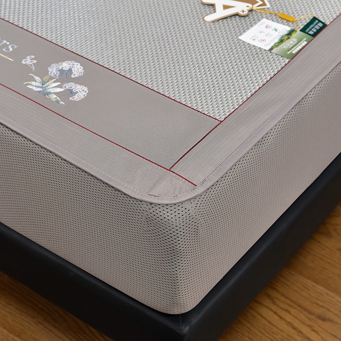 91家纺网 家纺一手货源 找家纺 小牛席业 2026新款加厚款-绣球草本清凉冰藤席系列（床笠款）清凉席凉席藤席冰藤席冰丝席草席竹席乳胶席凉感豆豆 加厚款-绣球草本清凉席（床笠款）银灰