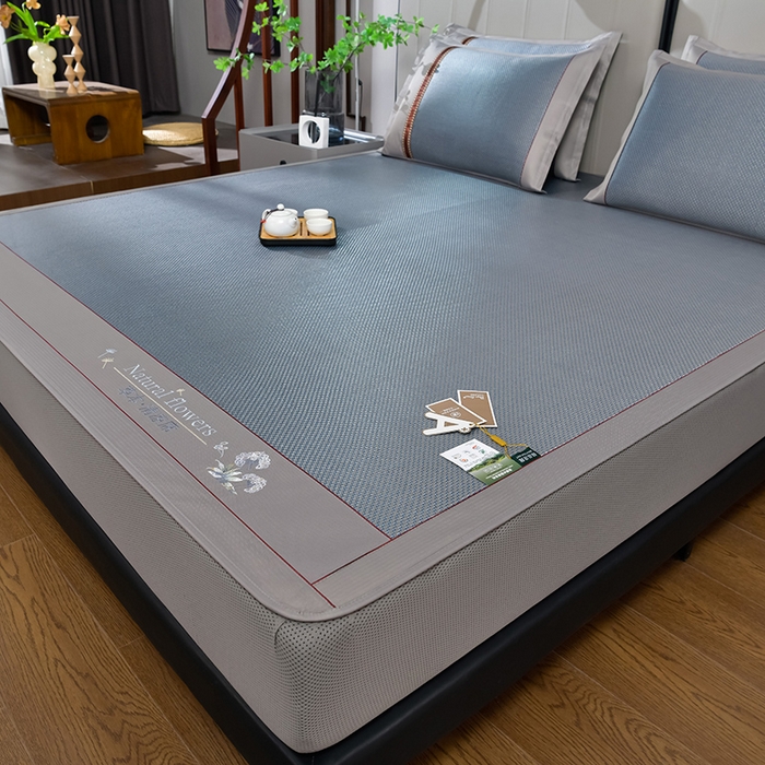 91家纺网 家纺一手货源 找家纺 小牛席业 2026新款加厚款-绣球草本清凉冰藤席系列（床笠款）清凉席凉席藤席冰藤席冰丝席草席竹席乳胶席凉感豆豆 加厚款-绣球草本清凉席（床笠款）蓝色