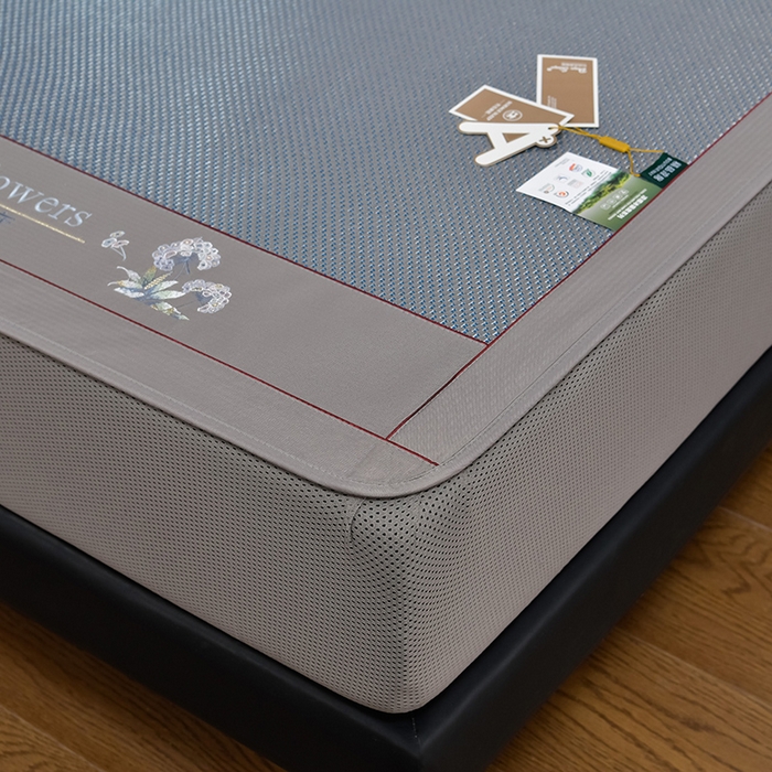 91家纺网 家纺一手货源 找家纺 小牛席业 2026新款加厚款-绣球草本清凉冰藤席系列（床笠款）清凉席凉席藤席冰藤席冰丝席草席竹席乳胶席凉感豆豆 加厚款-绣球草本清凉席（床笠款）蓝色