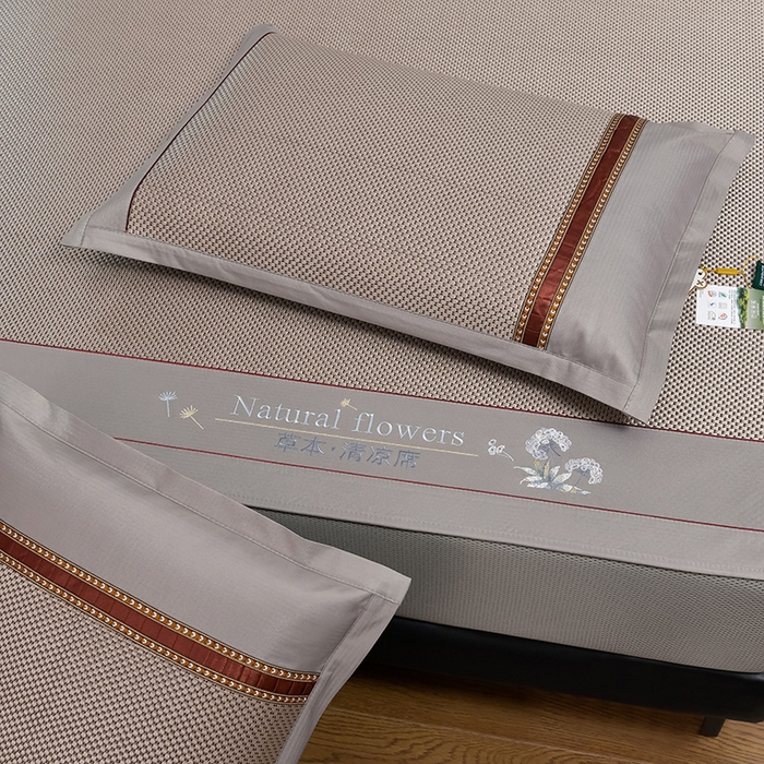 91家纺网 家纺一手货源 找家纺 小牛席业 2026新款加厚款-绣球草本清凉冰藤席系列（床笠款）清凉席凉席藤席冰藤席冰丝席草席竹席乳胶席凉感豆豆 加厚款-绣球草本清凉席（床笠款）香槟