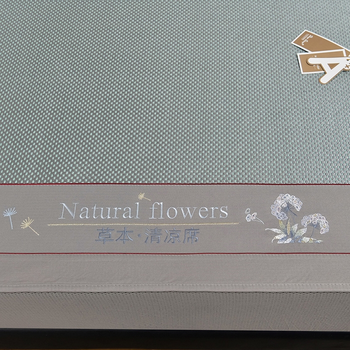 91家纺网 家纺一手货源 找家纺 小牛席业 2026新款加厚款-绣球草本清凉冰藤席系列（床笠款）清凉席凉席藤席冰藤席冰丝席草席竹席乳胶席凉感豆豆 加厚款-绣球草本清凉席（床笠款）绿色