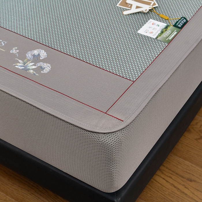 91家纺网 家纺一手货源 找家纺 小牛席业 2026新款加厚款-绣球草本清凉冰藤席系列（床笠款）清凉席凉席藤席冰藤席冰丝席草席竹席乳胶席凉感豆豆 加厚款-绣球草本清凉席（床笠款）绿色