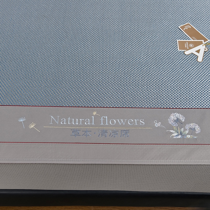 91家纺网 家纺一手货源 找家纺 小牛席业 2026新款加厚款-绣球草本清凉冰藤席系列（床笠款）清凉席凉席藤席冰藤席冰丝席草席竹席乳胶席凉感豆豆 加厚款-绣球草本清凉席（床笠款）蓝色