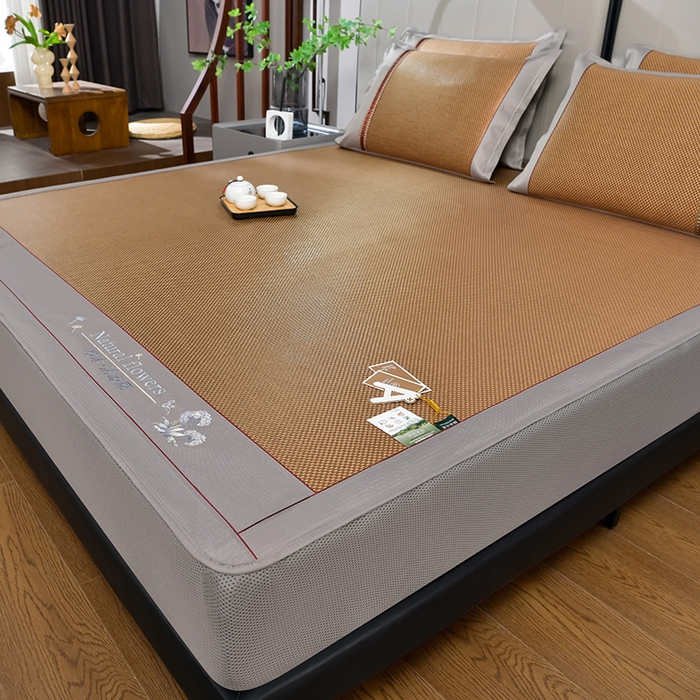 91家纺网 家纺一手货源 找家纺 小牛席业 2026新款加厚款-绣球草本清凉冰藤席系列（床笠款）清凉席凉席藤席冰藤席冰丝席草席竹席乳胶席凉感豆豆 加厚款-绣球草本清凉席（床笠款）咖色