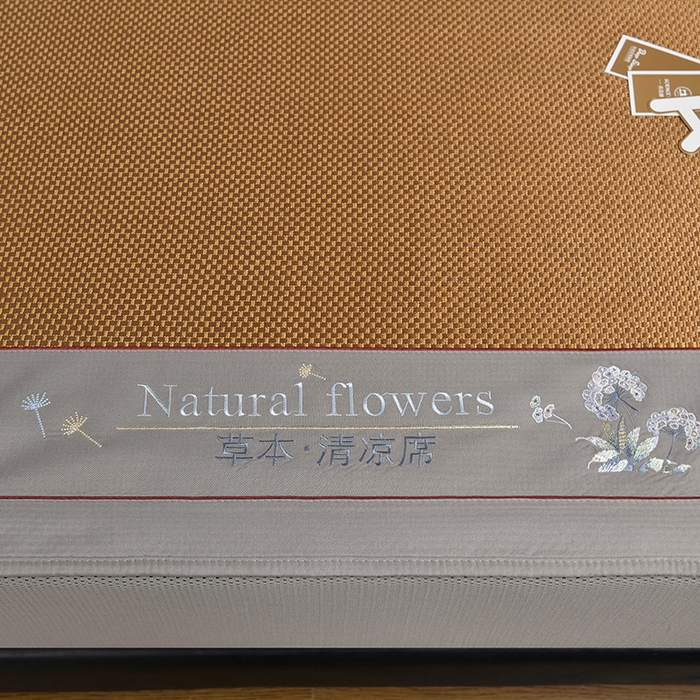 91家纺网 家纺一手货源 找家纺 小牛席业 2026新款加厚款-绣球草本清凉冰藤席系列（床笠款）清凉席凉席藤席冰藤席冰丝席草席竹席乳胶席凉感豆豆 加厚款-绣球草本清凉席（床笠款）咖色