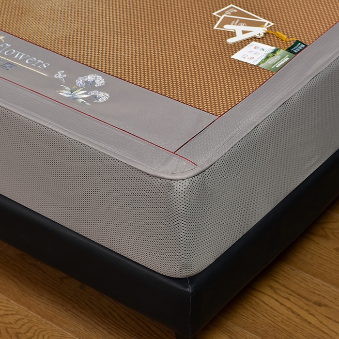 91家纺网 家纺一手货源 找家纺 小牛席业 2026新款加厚款-绣球草本清凉冰藤席系列（床笠款）清凉席凉席藤席冰藤席冰丝席草席竹席乳胶席凉感豆豆 加厚款-绣球草本清凉席（床笠款）咖色