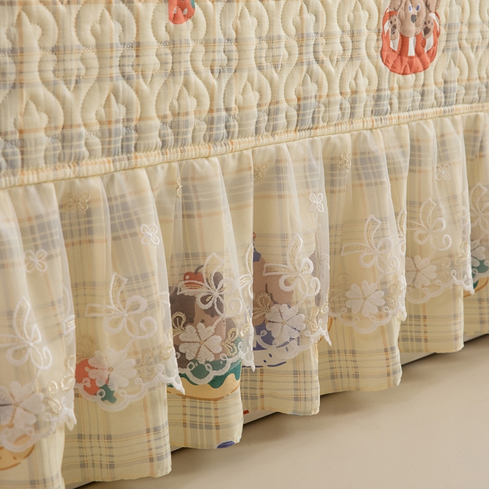 91家纺网 家纺一手货源 找家纺 （总）美达家纺 2026新款A类全棉夹棉蕾丝花边床盖四件套