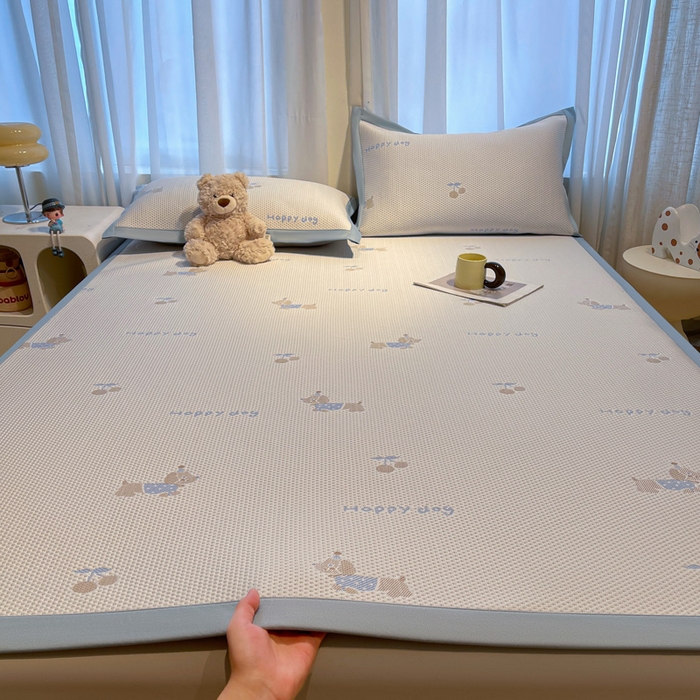 凯罗 2026新款卡通实拍小红书爆款凉豆豆绣花床席可水洗床席席子 小萌狗