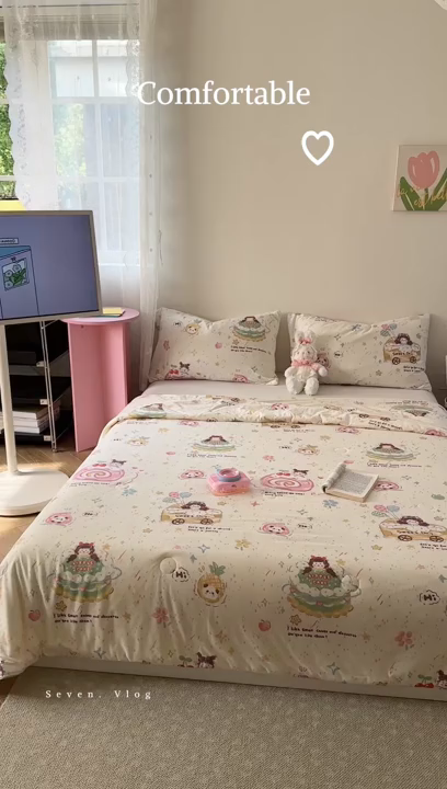 91家纺网 家纺一手货源 找家纺 暖生活 2026新款牛奶针织小清新大豆夏被 蛋糕铺